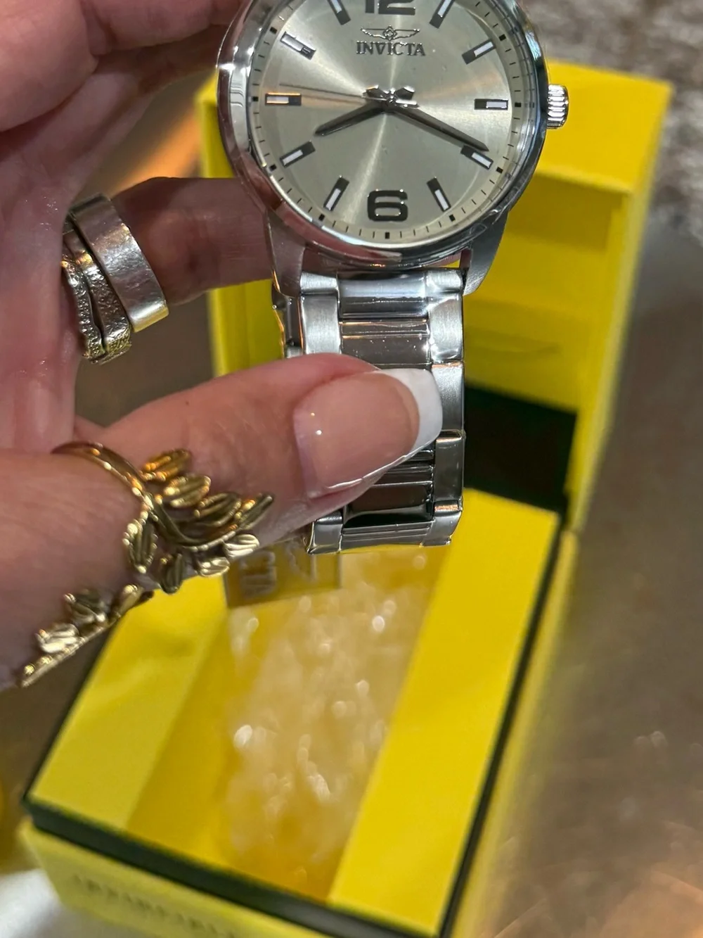 Invicta Men’s Stainless Steel Watch – Silver Dial – With Original Box